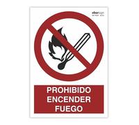 EberSign | Señal de Prohibición "Prohibido Encender Fuego" Normativa ISO (A3)