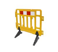 EberSign | Valla de Seguridad Enlazable, Barrera de Plástico, Barricadaa para Obra Peatonal Medidas 2000x1020x50mm (1100x1020x50mm, Amarillo)
