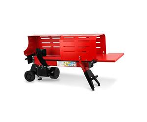 EBERTH Astilladora de troncos, eléctrica 2200W, hidráulica con 7T de potencia de división y jaula, máx. hasta 52cm de longitud de madera y 25cm de diámetro, 230V, horizontal, partidor de leña