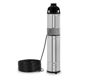 EBERTH Bomba de pozo profundo 4" de acero inoxidable, eléctrica 550W, diámetro 4 pulgadas (10cm), rosca de conexión 1 1/4 pulgadas, cable de alimentación 15m, profundidad de trabajo máx. 15m