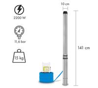 EBERTH Bomba sumergible para pozo 4" bomba pozo bomba de agua sumergible pozo