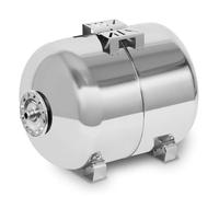EBERTH Depósito a presión 100L, 6 bar, Intensificador de presión, Depósito, Globo, conexión 1" para bomba doméstica, bomba de pozo, acero inoxidable, Intensificador de presión, horizontal, pared 1,2mm