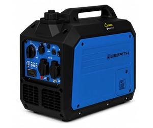 EBERTH Generador con inversor de 3500W, silencioso, grupo electrógeno de emergencia con motor de gasolina de 4 tiempos, generador de corriente con 2 tomas de 230 V con enchufe Schuko