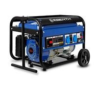 EBERTH Generador de emergencia 2200 vatios con chasis, motor de gasolina de 5,5 CV, 4 tiempos, 1 fase, 2x 230V, 1x 12V, regulador automático de tensión AVR, desconexión por bajo nivel de aceite