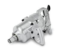 EBERTH Llave de impacto de aire comprimido con vaso de 1 pulgada y conexión de aire comprimido de 1/2", 1620 Nm, husillo corto, mecanismo de impacto doble de alto rendimiento, 3500 rpm, 2 mangos