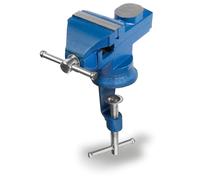 EBERTH Mini tornillo de banco con mordaza de mesa, giratorio 360°, tornillo de banco con 60 mm de ancho de mordaza, 70 mm máx. de ancho de sujeción, pequeño tornillo de banco de fundición y acero