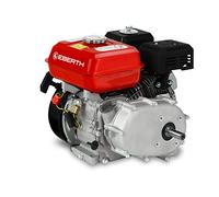 EBERTH Motor de gasolina 6,5 CV 4,8 kW con embrague en baño de aceite, eje de 20 mm Ø, fusible de nivel de aceite, motor de gasolina de 4 tiempos, 1 cilindro, 196 CC, refrigerado por aire