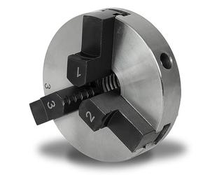 EBERTH Plato de tres garras con 80 mm de diámetro, 3" Autocentrante, Rosca de conexión 1" -8 TPI, Incl. herramienta de sujeción, Accesorios de torno, Plato de torno de alta calidad, Plato de sujeción