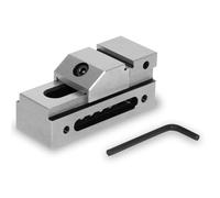 EBERTH Tornillo de banco de precisión, ancho de mordaza 26 mm, fuerza máxima de sujeción 22mm, altura de mordaza 9mm, de acero robusto, profesional, para trabajos diversos, para taller