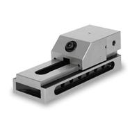 EBERTH Tornillo de banco de precisión, ancho de mordaza 50 mm, fuerza máxima de sujeción 65mm, altura de boca 25mm, de acero robusto, profesional, para trabajos diversos, para taller