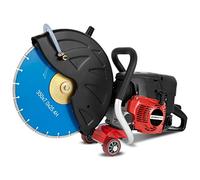 EBERTH Tronzadora de gasolina Tronzadora Motorflex para corte en húmedo y en seco (disco de corte de 350 mm, motor de 2 tiempos con 3 kW, 64,6 cm de cilindrada, profundidad de corte máx. 110 mm)