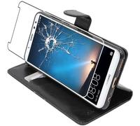 ebestStar - Funda Compatible con Huawei Mate 10 Lite 2017 Carcasa Cartera Cuero PU, Funda Billetera Ranuras Tarjeta, Función Soporte, Negro + Cristal Templado [Aparato: 156.2x75.2x7.5mm 5.9"]