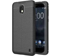 ebestStar - Funda Compatible con Nokia Nokia 2 Carcasa Silicona Gel, Protección Diseño Cuero Ultra Slim Case, Negro [Aparato: 143.5 x 71.3 x 9.3mm, 5.0'']