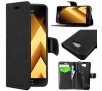 ebestStar - Funda Compatible con Samsung A5 2017 Galaxy SM-A520F Carcasa Cartera Cuero PU, Funda Libro Billetera Ranuras Tarjeta, Función Soporte, Negro [Aparato: 145 x 71 x 7.8mm, 5.2'']