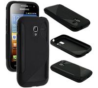 ebestStar - Funda Compatible con Samsung Ace 2 Galaxy i8160, S7560M Carcasa Gel Silicona Gel TPU Motivo S-línea, S-Line Case Cover, Negro [Aparato: 118.3 x 62.2 x 10.5mm, 3.8'']