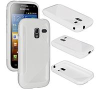 ebestStar - Funda Compatible con Samsung Ace 2 Galaxy i8160, S7560M Carcasa Gel Silicona Gel TPU Motivo S-línea, S-Line Case Cover, Blanco [Aparato: 118.3 x 62.2 x 10.5mm, 3.8'']