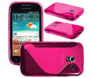 ebestStar - Funda Compatible con Samsung Ace 2 Galaxy i8160, S7560M Carcasa Gel Silicona Gel TPU Motivo S-línea, S-Line Case Cover, Rosa [Aparato: 118.3 x 62.2 x 10.5mm, 3.8'']