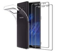 ebestStar - Funda Compatible con Samsung Note 8 Galaxy Carcasa Silicona, Protección Claro Ultra Slim, Transparente + x2 Cristal 3D Integral Protector Pantalla [Aparato: 162.5 x 74.8 x 8.6mm, 6.3'']
