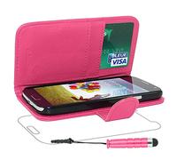 ebestStar - Funda Compatible con Samsung S4 Galaxy i9500 i9505 Carcasa Cartera Cuero PU, Funda Billetera Ranuras Tarjeta, Función Soporte + Mini Lápiz, Rosa [Aparato: 136.6 x 69.8 x 7.9mm, 5.0'']