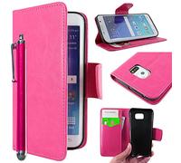 ebestStar - Funda Compatible con Samsung S6 Edge + Galaxy SM-G928F Edge Plus Carcasa Cartera Cuero PU, Billetera Ranuras Tarjeta, Función Soporte + Lápiz, Rosa