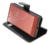 ebestStar - Funda Compatible con Sony Xperia XZ1 Compact Carcasa Cartera Cuero PU, Funda Libro Billetera Ranuras Tarjeta, Función Soporte, Negro [Aparato: 129 x 64 x 9.3mm, 4.6'']