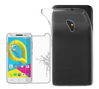 ebestStar - Funda para Alcatel U5, Carcasa Silicona Transparente, Capa Protectora TPU Antigolpes, Slim Ultra Fina, Transparente + Cristal Templado