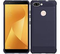 ebestStar - Funda para ASUS Zenfone MAX Plus M1 ZB570TL, Carcasa Capa Protectora Carbono TPU, Antigolpes, Azul Oscuro