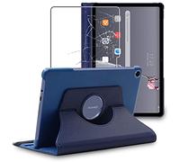 ebestStar - Funda para Huawei MatePad T 10, T 10S, Carcasa Capa Giratoria, 360 Protectora, Cuero PU Soporte, Azul Oscuro + Cristal Templado