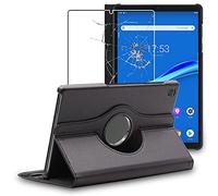 ebestStar - Funda para Lenovo Tab M10 FHD Plus 10.3, Carcasa Capa Giratoria, 360 Protectora, Cuero PU Soporte, Negro + Cristal Templado