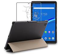 ebestStar - Funda para Lenovo Tab M10 FHD Plus 10.3, Carcasa Capa, Slim Case Protectora, Tapa Magnetica Cuero PU, Negro + Cristal Templado