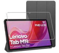 ebestStar - Funda para Lenovo Tab M11, Carcasa Silicona, Capa Slim Case Protectora, Tapa Magnetica, Negro + Cristal Templado