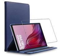 ebestStar - Funda para Lenovo Tab M9, Carcasa Capa Giratoria, 360 Protectora, Cuero PU Soporte, Azul Oscuro + Cristal Templado