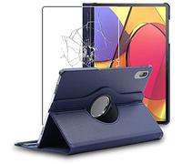 ebestStar - Funda para Lenovo Tab P11 Pro, Carcasa Capa Giratoria, 360 Protectora, Cuero PU Soporte, Azul Oscuro + Cristal Templado