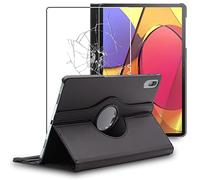 ebestStar - Funda para Lenovo Tab P11 Pro, Carcasa Capa Giratoria, 360 Protectora, Cuero PU Soporte, Negro + Cristal Templado