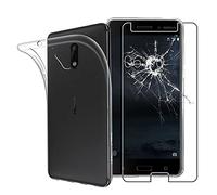 ebestStar - Funda para Nokia Nokia 6, Carcasa Silicona Transparente, Capa Protectora TPU Antigolpes, Slim Ultra Fina, Transparente + Cristal Templado