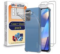 ebestStar - Funda para OPPO A16, A16S NFC, Carcasa Silicona Transparente, Capa Protectora TPU Antigolpes, Bordes Reforzados, Transparente + Cristal Templado x2