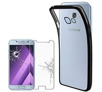 ebestStar - Funda para Samsung A3 2017 Galaxy SM-A320F, Carcasa Silicona Transparente, Capa Protectora TPU Antigolpes, Slim Ultra Fina, Transparente/Negro + Cristal Templado