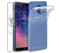 ebestStar - Funda para Samsung A6+ 2018 Galaxy A6 Plus SM-A605F, Carcasa Silicona Transparente, Capa Protectora TPU Antigolpes, Slim Ultra Fina, Transparente + Cristal Templado