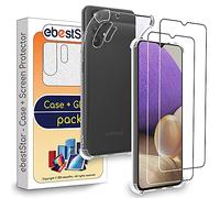 ebestStar - Funda para Samsung Galaxy A32 5G, Carcasa Silicona Transparente, Capa Protectora TPU Antigolpes, Bordes Reforzados, Transparente + Cristal Templado x2