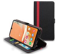 ebestStar - Funda para Samsung Galaxy A42 5G, Carcasa Libro Capa, Protectora Cartera, Cuero PU Soporte Tarjeta, Negro/Rojo