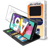 ebestStar - Funda para Samsung Galaxy A51 SM-A515F, Carcasa Libro Capa, Protectora Cartera, Cuero PU Soporte Tarjeta, Negro + Cristal Templado