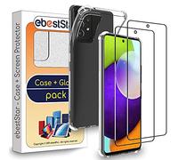 ebestStar - Funda para Samsung Galaxy A52, A52S 5G, Carcasa Silicona Transparente, Capa Protectora TPU Antigolpes, Bordes Reforzados, Transparente + Cristal Templado x2