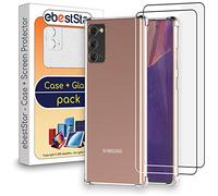 ebestStar - Funda para Samsung Galaxy Note20 (4G, 5G), Carcasa Silicona Transparente, Capa Protectora TPU Antigolpes, Bordes Reforzados, Transparente + Cristal Templado x2
