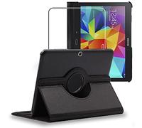 ebestStar - Funda para Samsung Galaxy Tab 4 10.1 SM-T530, T533 T531 T535, Carcasa Capa Giratoria, 360 Protectora, Cuero PU Soporte, Negro + Cristal Templado