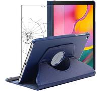ebestStar - Funda para Samsung Galaxy Tab A 10.1 2019 T510 T515, Carcasa Capa Giratoria, 360 Protectora, Cuero PU Soporte, Azul Oscuro + Cristal Templado