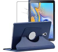 ebestStar - Funda para Samsung Galaxy Tab A 10.5 (2018) T590 T595, Carcasa Capa Giratoria, 360 Protectora, Cuero PU Soporte, Azul Oscuro + Cristal Templado