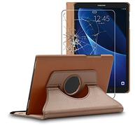 ebestStar - Funda para Samsung Galaxy Tab A6 A 10.1 (2018, 2016) T580 T585, Carcasa Capa Giratoria, 360 Protectora, Cuero PU Soporte, Dorado + Cristal Templado