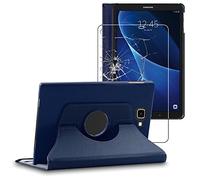 ebestStar - Funda para Samsung Galaxy Tab A6 A 10.1 (2018, 2016) T580 T585, Carcasa Capa Giratoria, 360 Protectora, Cuero PU Soporte, Azul Oscuro + Cristal Templado