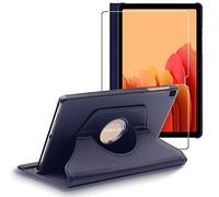 ebestStar - Funda para Samsung Galaxy Tab A7 10.4 T505 (2022, 2020), Carcasa Capa Giratoria, 360 Protectora, Cuero PU Soporte, Azul Oscuro + Cristal Templado