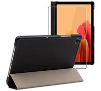 ebestStar - Funda para Samsung Galaxy Tab A7 10.4 T505 (2022, 2020), Carcasa Capa, Slim Case Protectora, Tapa Magnetica Cuero PU, Negro + Cristal Templado